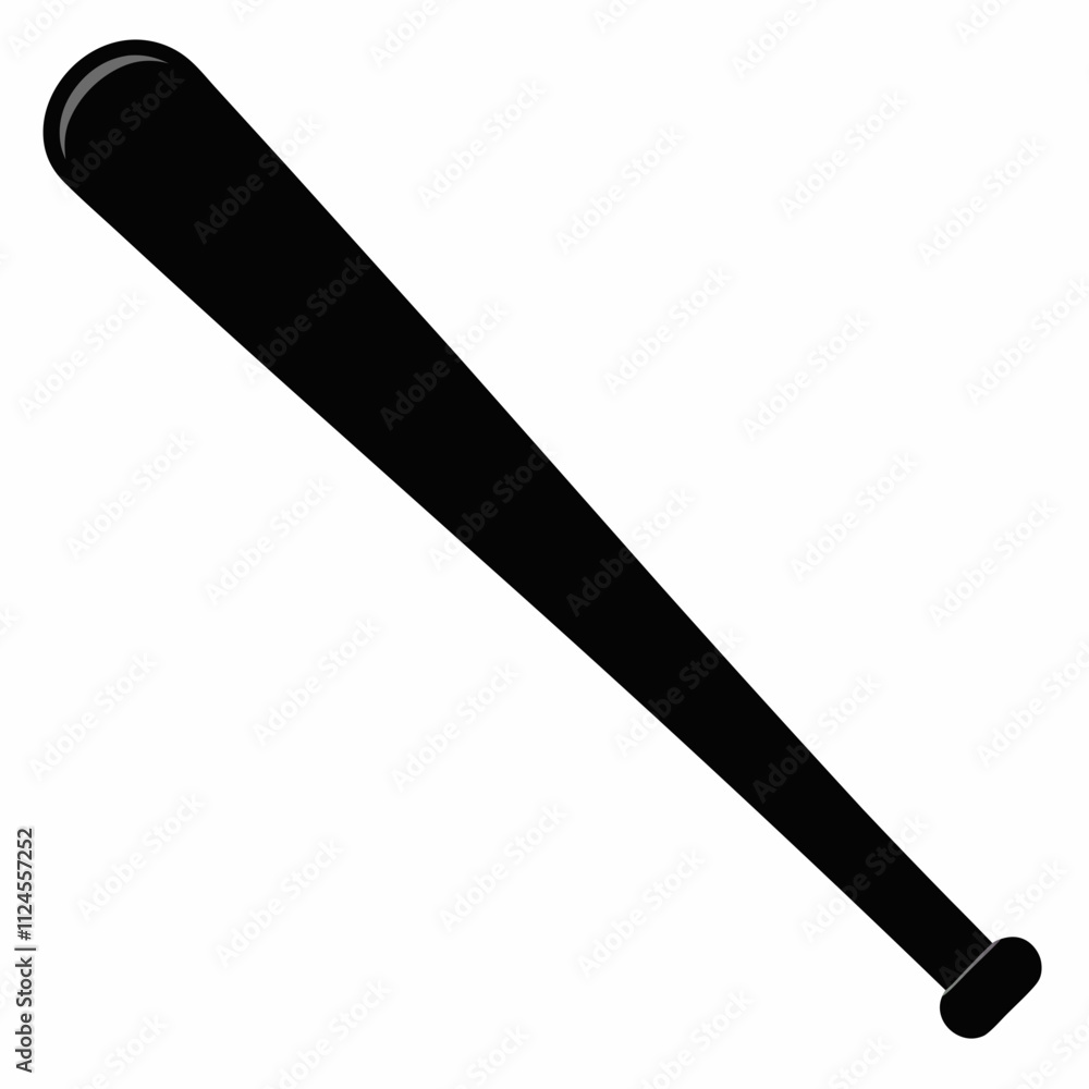 Black Silhouette of a Baseball Bat Vector Art Illustration Black Silhouette of a Baseball Bat Vector Art Illustration