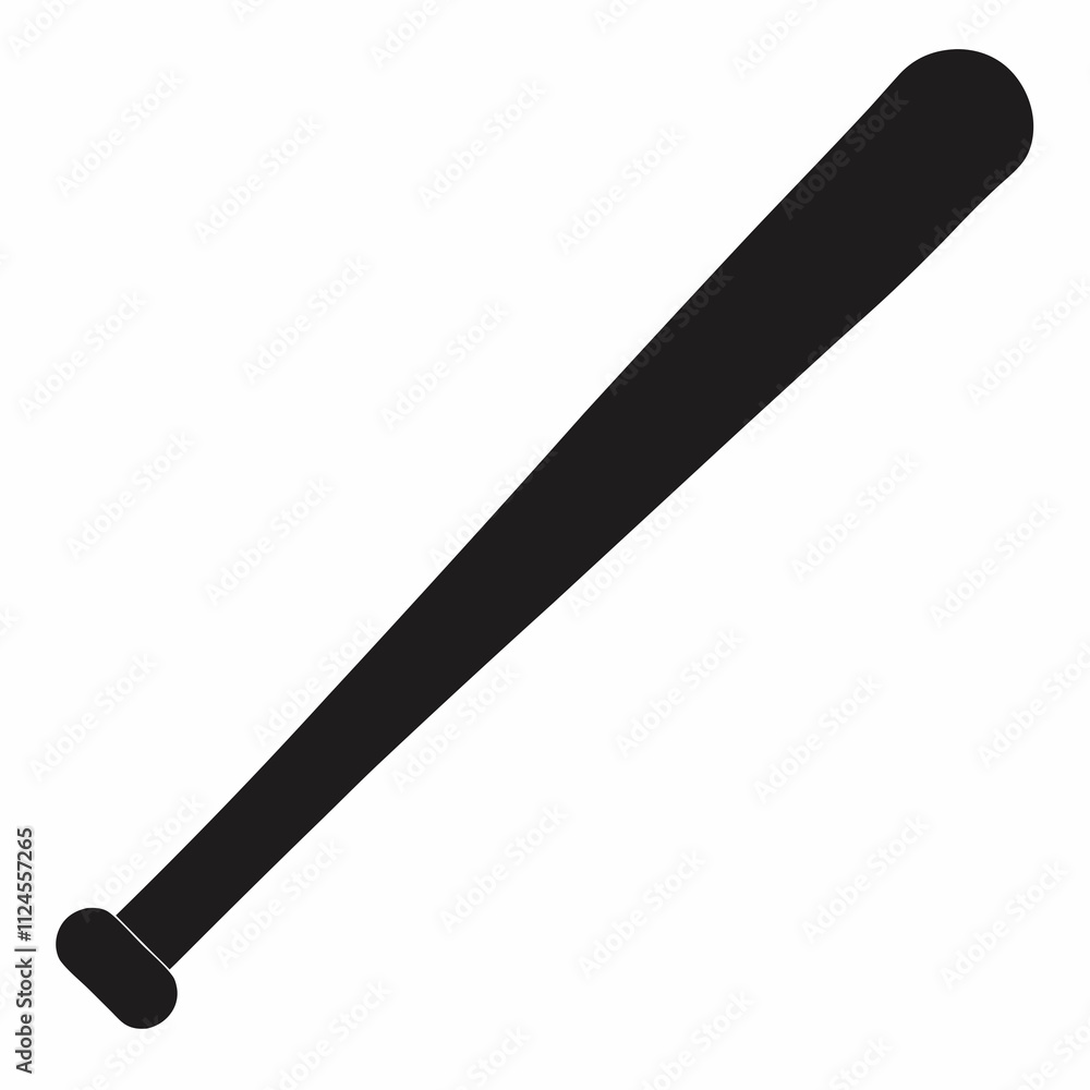Black Silhouette of a Baseball Bat Vector Art Illustration Black Silhouette of a Baseball Bat Vector Art Illustration
