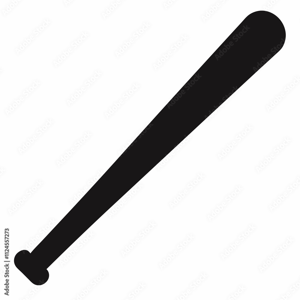 Black Silhouette of a Baseball Bat Vector Art Illustration Black Silhouette of a Baseball Bat Vector Art Illustration