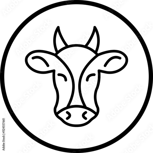 Cow Vector Icon Style