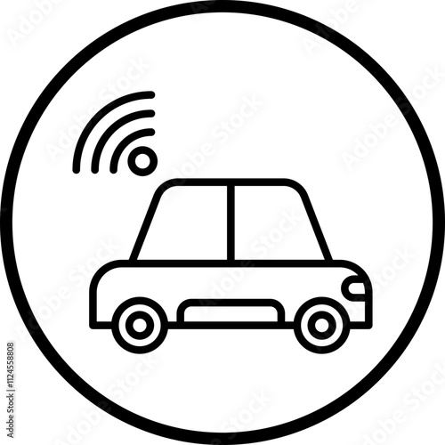 Driverless Car Vector Icon Style