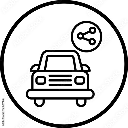 Car Sharing Vector Icon Style