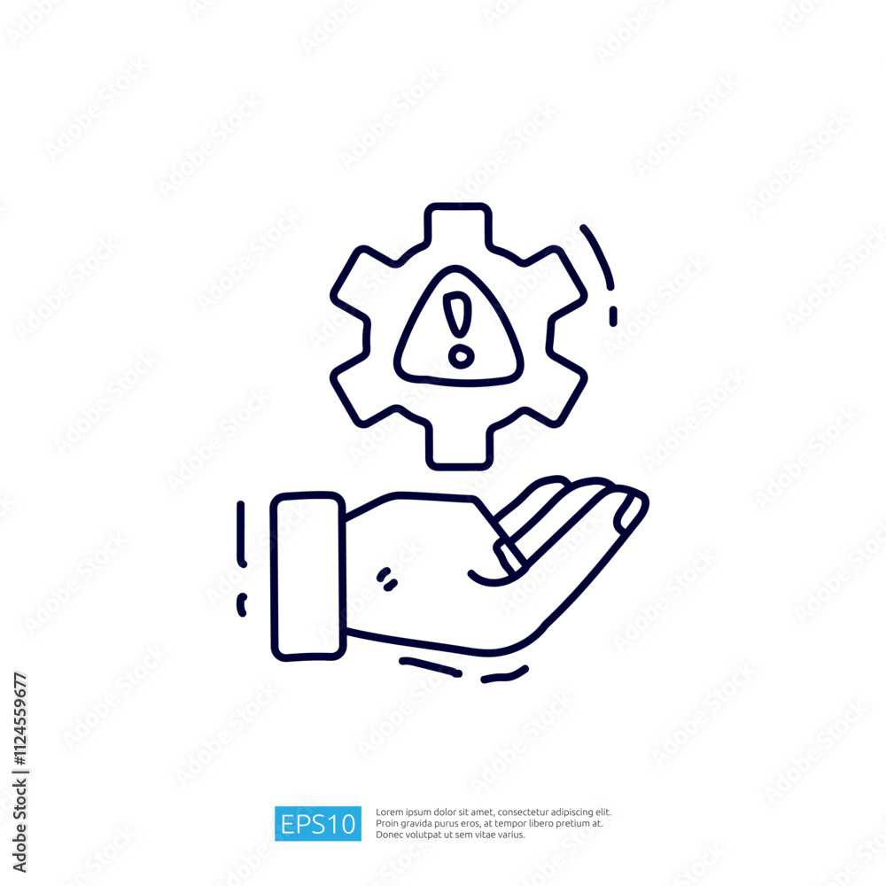The image depicts a hand holding a gear with an exclamation mark inside, symbolizing alertness or caution in a technical or operational context. The image depicts a hand holding a gear with an exclamation mark inside, symbolizing alertness or caution in a technical or operational context.