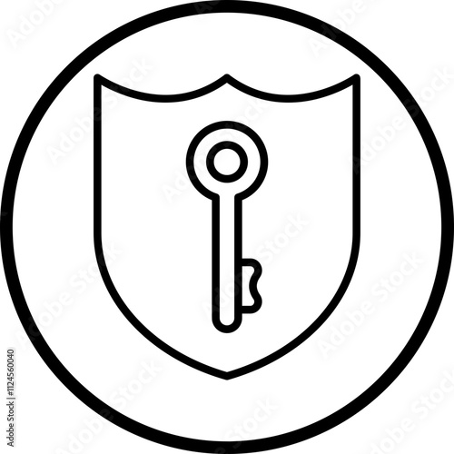 Security Key Vector Icon Style