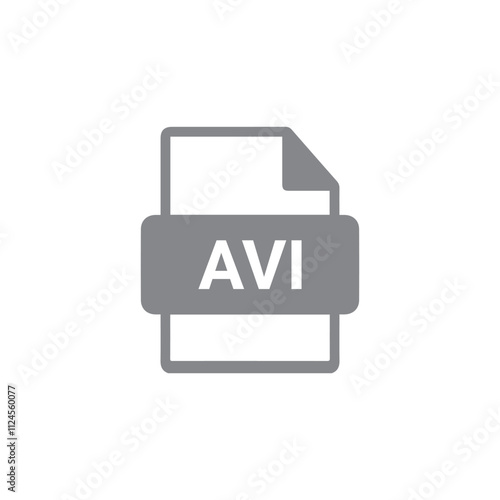 The AVI icon. Video file format symbol. Flat Vector illustration
