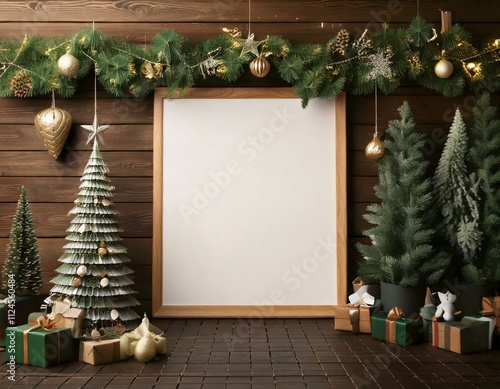 Carte de Noël avec espace vide pour afficher des produits Generated image photo