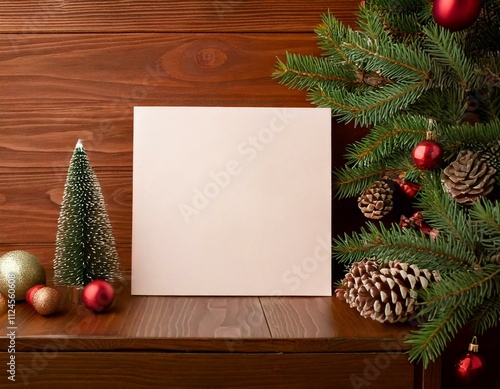 Carte de Noël avec espace vide pour afficher des produits Generated image photo