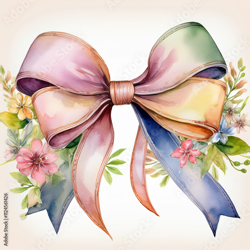 A stunningly romantic watercolor illustration that is perfect for exquisite wedding invitations and elegant branding