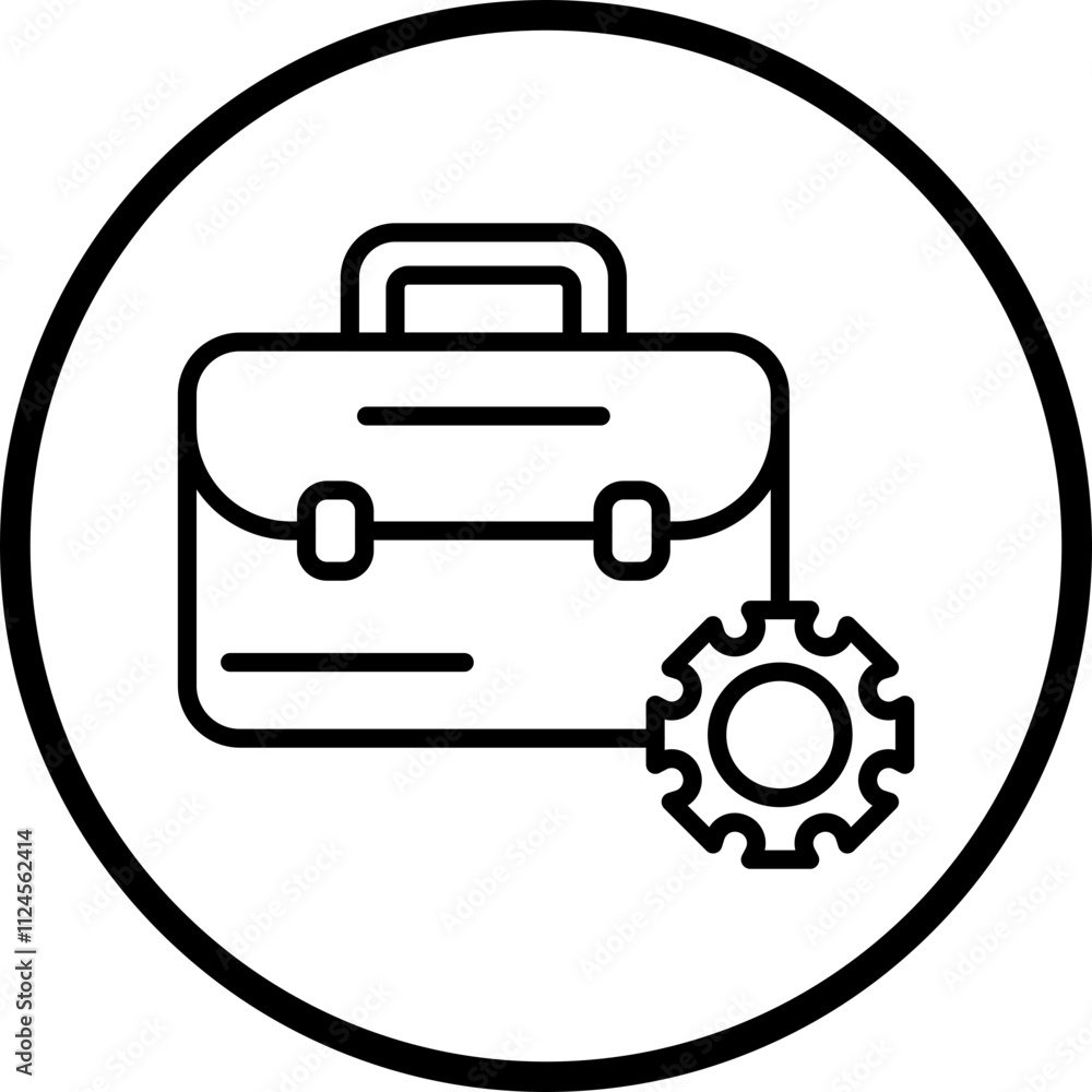 Briefcase Settings Vector Icon Style Briefcase Settings Vector Icon Style