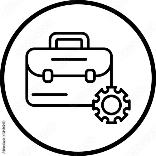 Briefcase Settings Vector Icon Style