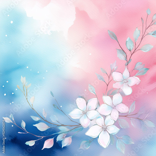 A beautiful romantic watercolor illustration that is ideal for wedding invitations and sophisticated branding