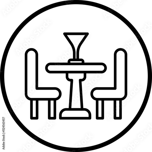 Cafe Table Vector Icon Style