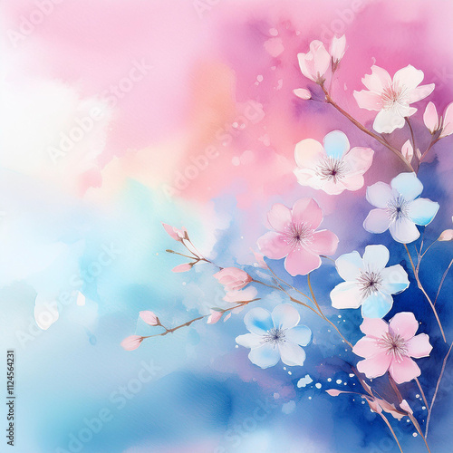 Elegant watercolor art featuring soft flowers and romantic elements, perfect for wedding invitations and menus.