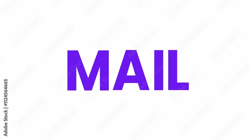 MAIL Text Animation. Alpha matte with transparent background 4K resolution. MAIL Text Animation. Alpha matte with transparent background 4K resolution.