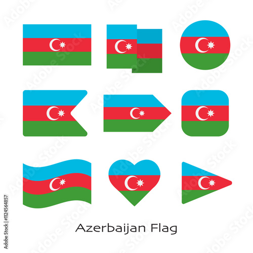 Free Download Azerbaijan flag icon set isolated on white background. Vector Illustration. - GFXLoad