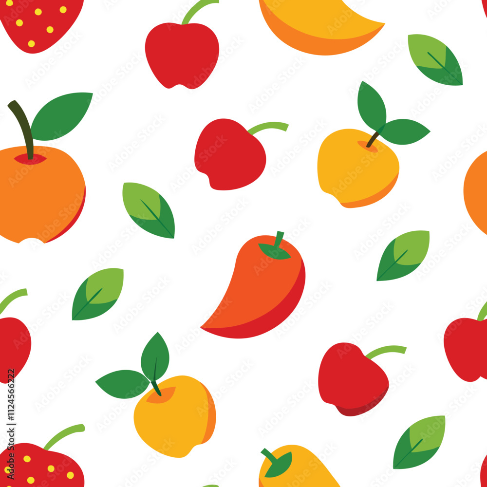 Obraz premium Fruits Patten Design Vector Illustration 