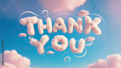 Cloudy Gratitude: A Playful Thank You in the Sky