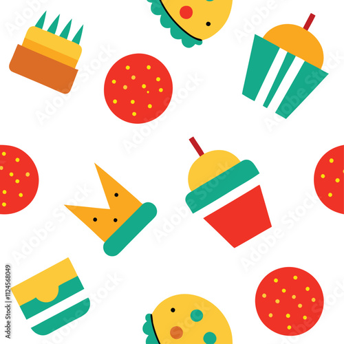 Junk Food Patten Design Vector Illustration