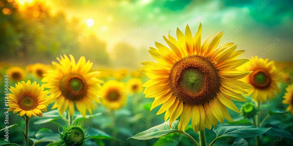 Abstract Green and Yellow Sunflower Background for Artistic and Creative Projects, Perfect for Wall Art, Textiles, and Digital Media, Evoking Nature's Vibrant Energy and Beauty Abstract Green and Yellow Sunflower Background for Artistic and Creative Projects, Perfect for Wall Art, Textiles, and Digital Media, Evoking Nature's Vibrant Energy and Beauty