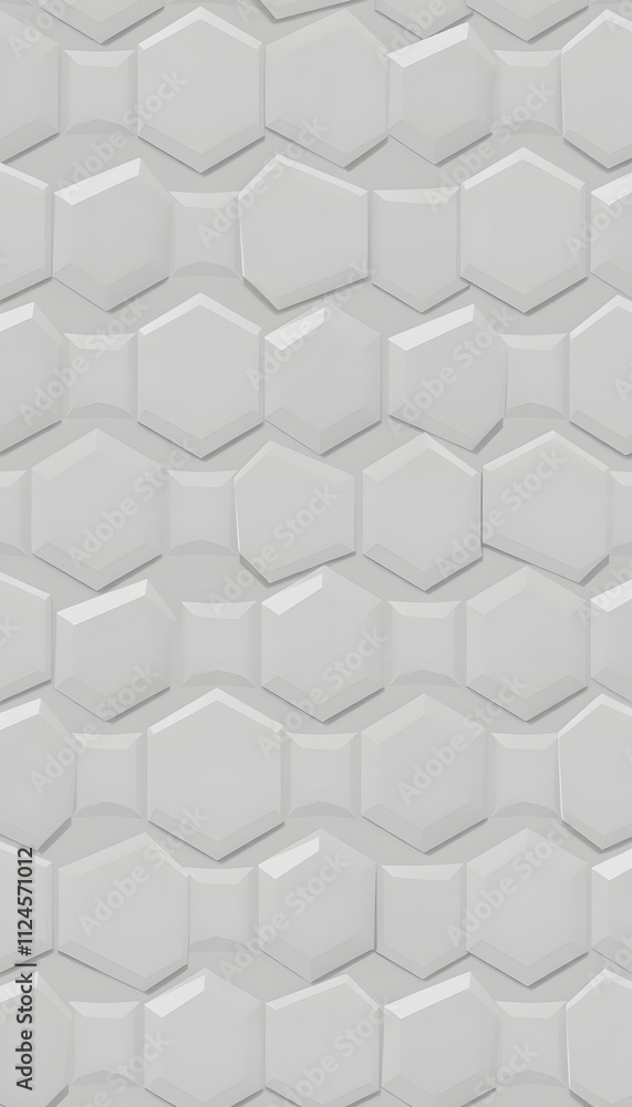 Seamless pattern of light gray geometric hexagonal shapes on grey background. Abstract and modern high resolution full frame background with repeating pattern, Seamless pattern of light gray geometric hexagonal shapes on grey background. Abstract and modern high resolution full frame background with repeating pattern,