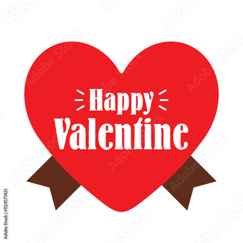 ハート型とリボンのシンプルなフレーム　文字あり　ベタ　バレンタイン　母の日　誕生日