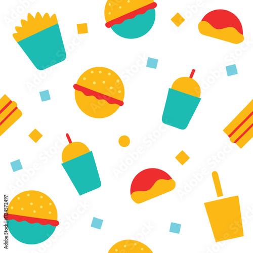 Junk Food Patten Design Vector Illustration