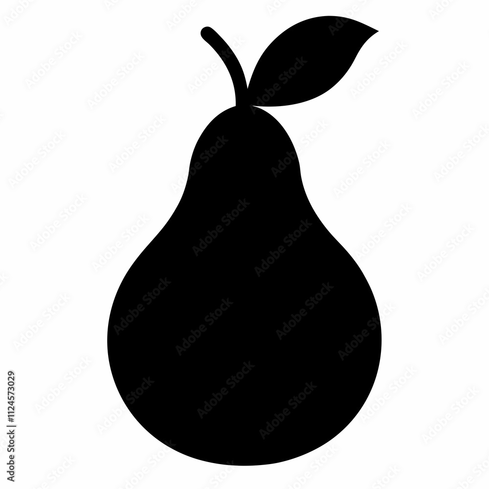Black Silhouette of a Pear Vector Illustration Art Black Silhouette of a Pear Vector Illustration Art