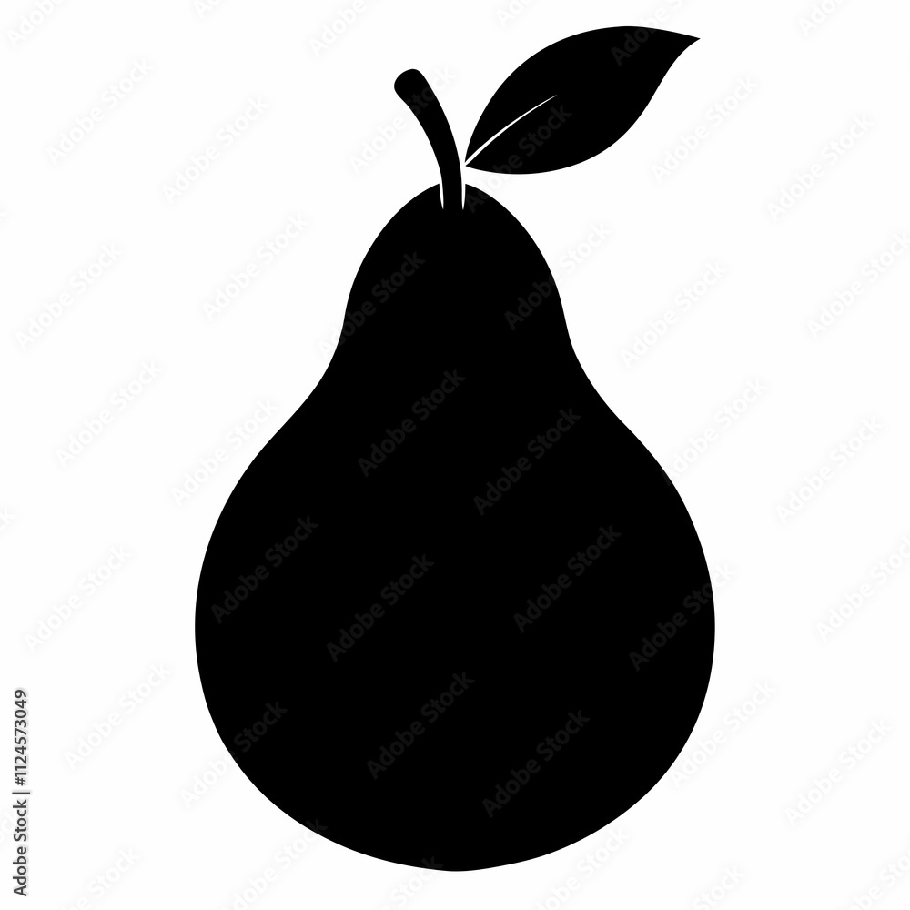 Black Silhouette of a Pear Vector Illustration Art Black Silhouette of a Pear Vector Illustration Art