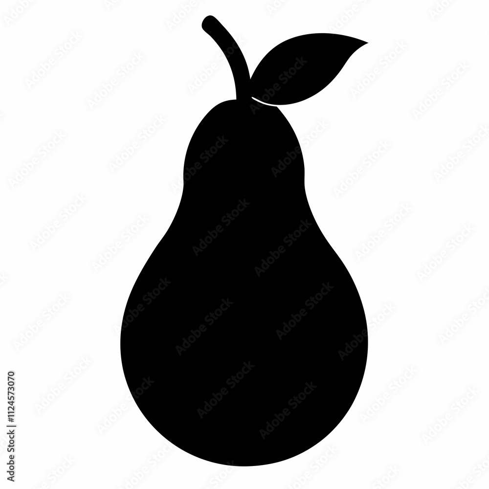 Black Silhouette of a Pear Vector Illustration Art Black Silhouette of a Pear Vector Illustration Art
