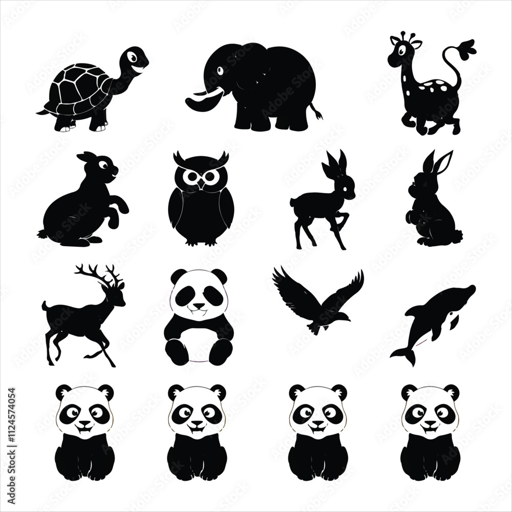 animal silhouette icon set. black animal icon vector illustration. animal silhouette vector isolate illustration. animal black image design illustration. animal silhouette icon set. black animal icon vector illustration. animal silhouette vector isolate illustration. animal black image design illustration.