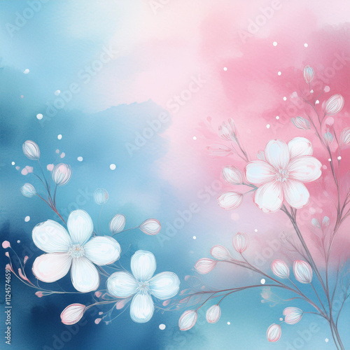 A romantic watercolor illustration with pastel flowers, perfect for wedding invitations and elegant branding.