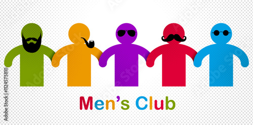 Man day international holiday, gentleman club, male solidarity concept vector illustration icon or greeting card.