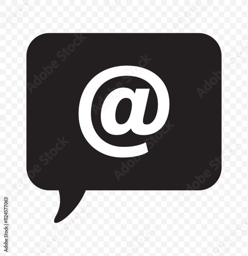 Mention or At Symbol in Notification Icon. eps 10.