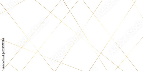 Luxury banner golden geometric lines overlap design. Golden Seamless random chaotic lines on transparent background.	