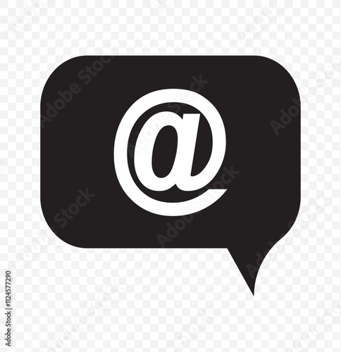 Mention or At Symbol in Notification Icon. eps 10.