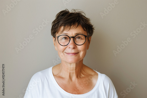 Friendly senior woman looking at camera, portrait