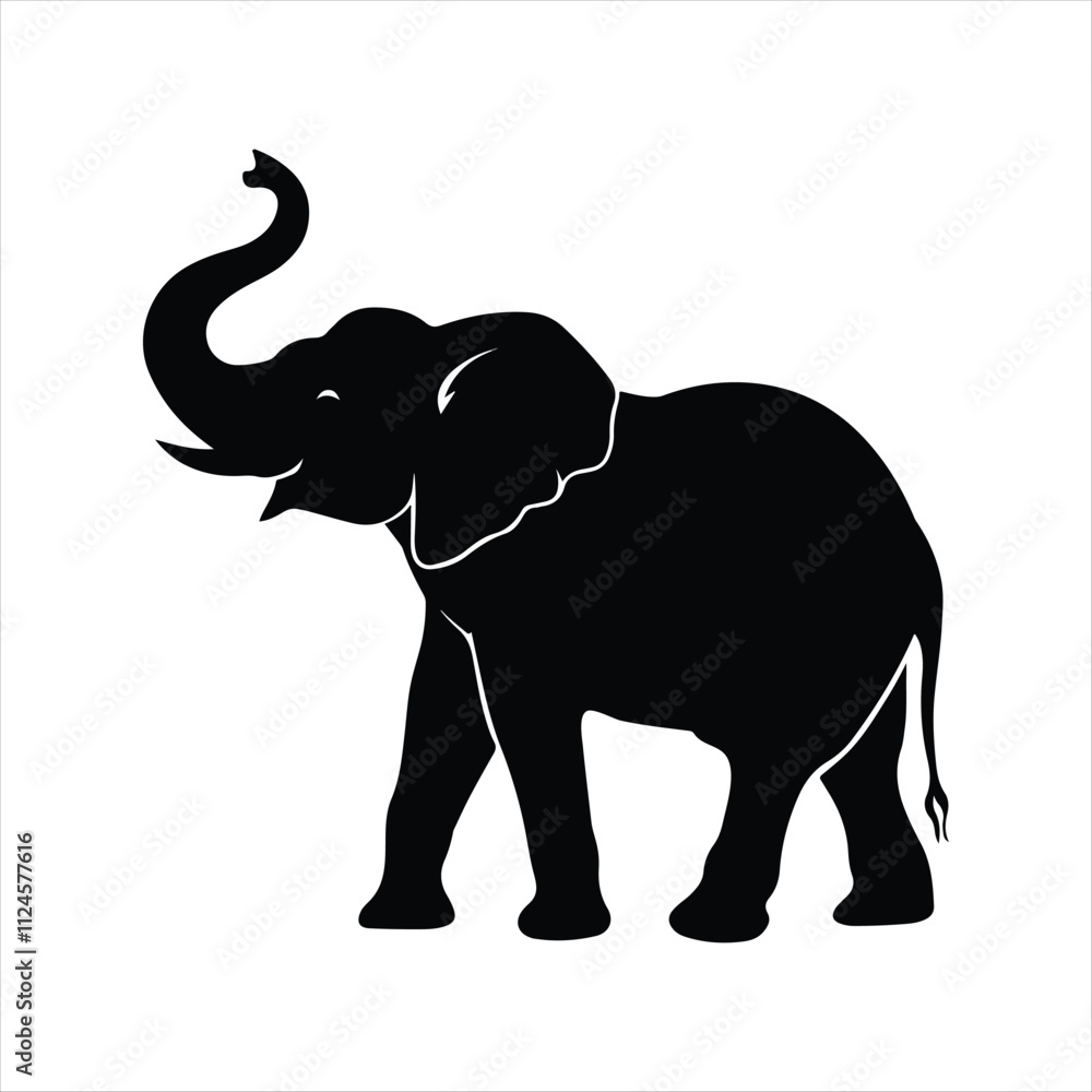Fototapeta premium elephant silhouette icon set. black elephant set. elephant silhouette vector design image illustration. elephant silhouette isolated image design illustration. 