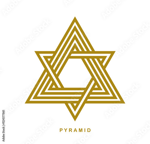 Triangle linear vector symbol isolated on white background, sacred geometry ancient sign, logo or emblem.