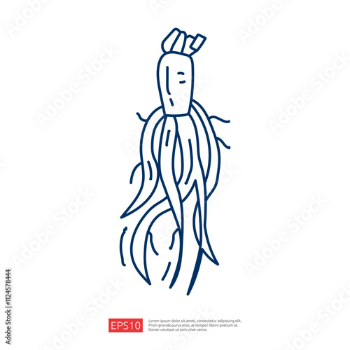 A simple line drawing of a carrot with roots, emphasizing its organic form.