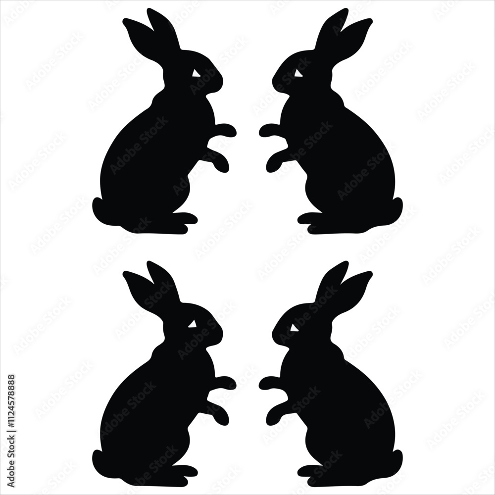 Obraz premium rabbit silhouette icon set. set of rabbit silhouette icon set.