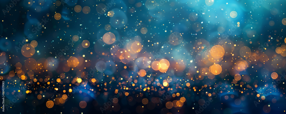 Dark blurred background blue and gold colors bokeh light Dark blurred background blue and gold colors bokeh light