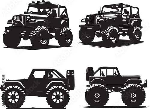Silhouette of Off-Road Vehicles Collection - Adobe Stock Vector Illustrations
