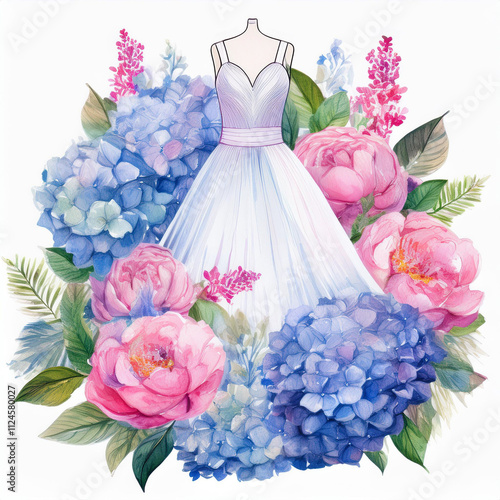 This is a delicate and beautiful watercolor design that is perfect for wedding invitations and branding purposes