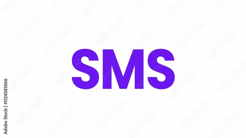 SMS Text Animation. Alpha matte with transparent background 4K resolution. SMS Text Animation. Alpha matte with transparent background 4K resolution.