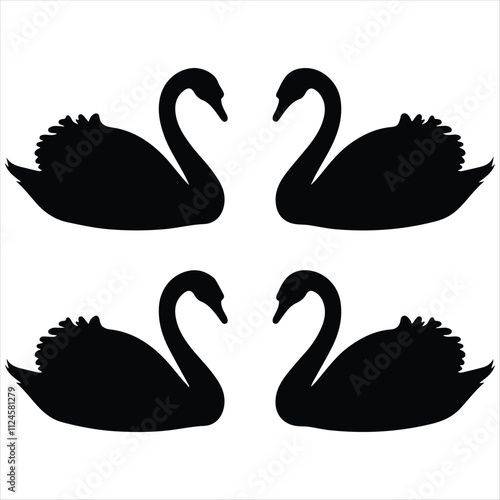 swan silhouette icon  vector design image illustration. black swan isolated vector illustration. 