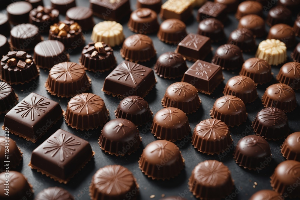 Assorted Gourmet Chocolates Close-Up Stylish Image With Depth of Field Assorted Gourmet Chocolates Close-Up Stylish Image With Depth of Field