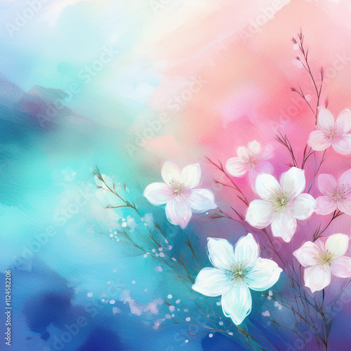 This enchanting watercolor illustration is ideal for wedding invitations, menus, and various branding materials