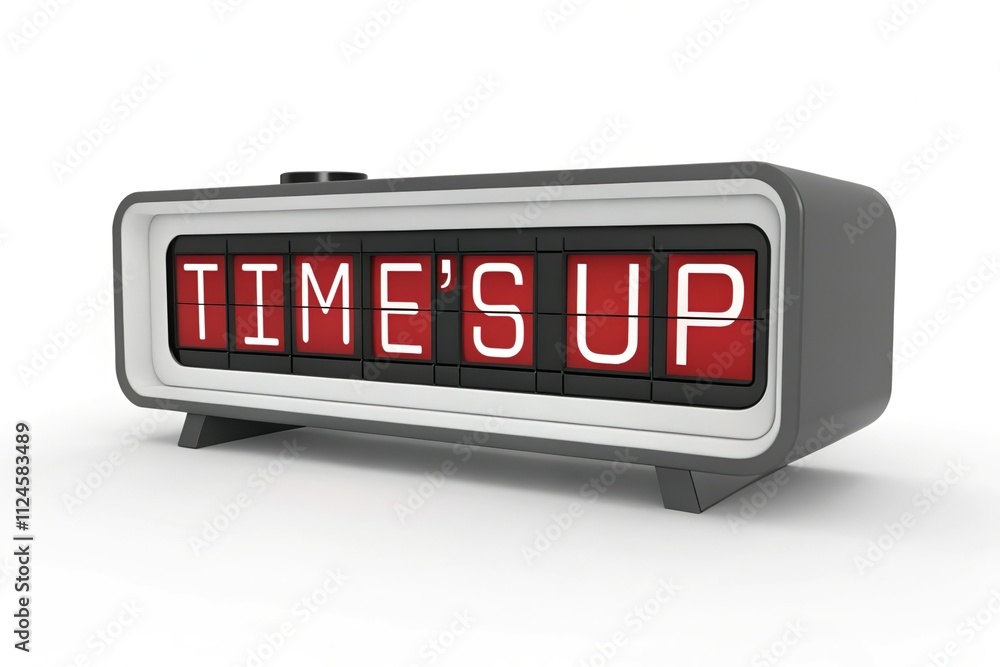 Alarm clock displaying time's up. Urgency and deadline Alarm clock displaying time's up. Urgency and deadline