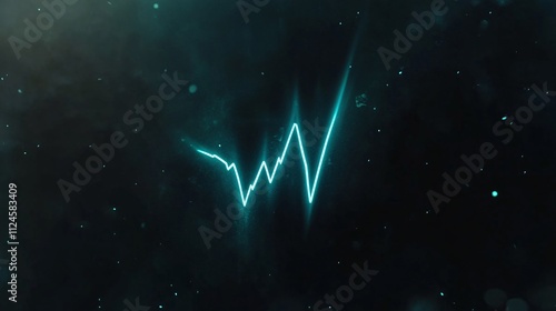 Blue heartbeat line glowing intensely against a dark background with striking contrast