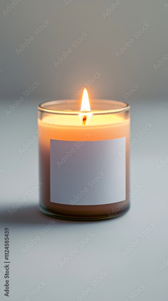 Minimalist candle: warm glow in neutral tones Minimalist candle: warm glow in neutral tones